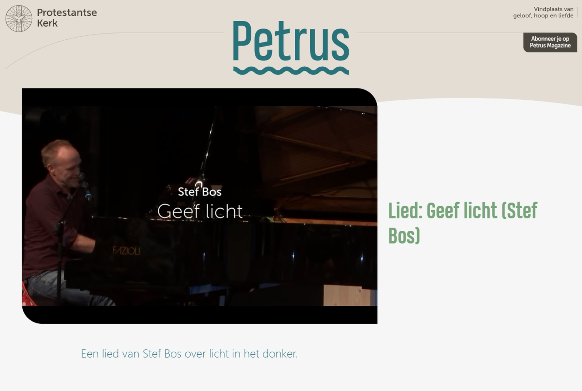 Geef Licht Stef Bos